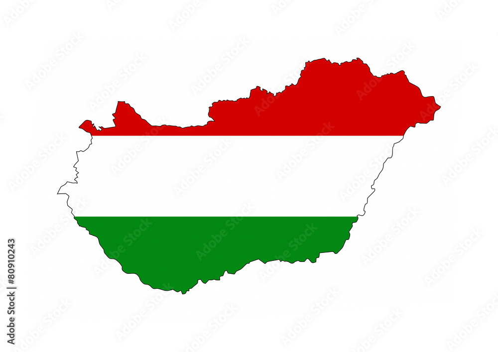 Fototapeta premium hungary flag map