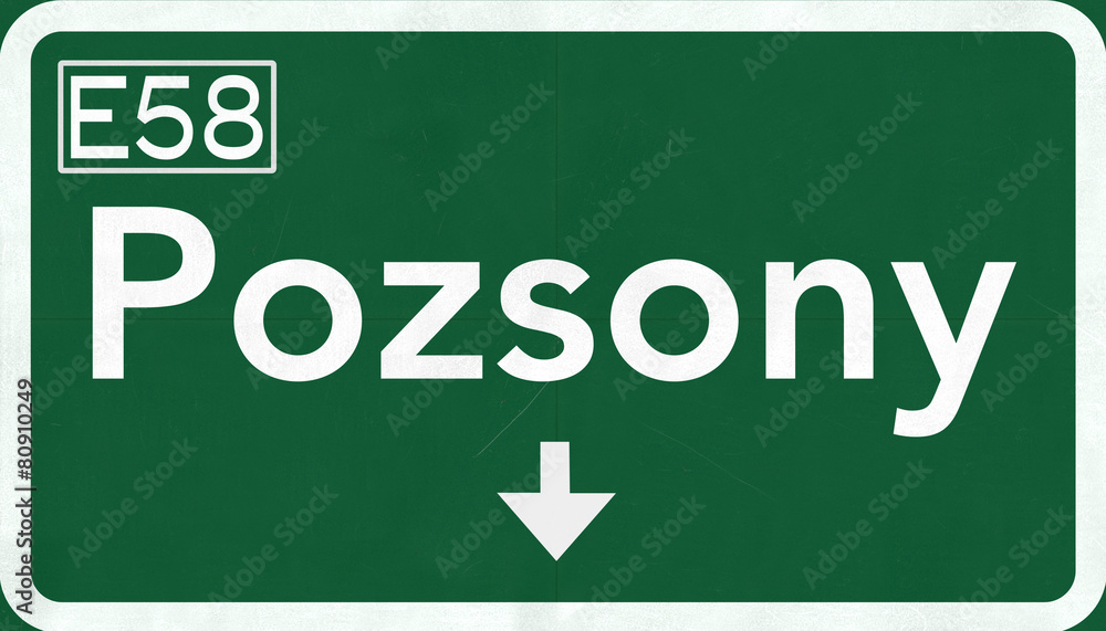 Pozsony Slovakia Highway Road Sign