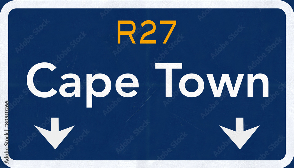 Cape Town South Afrca Highway Road Sign