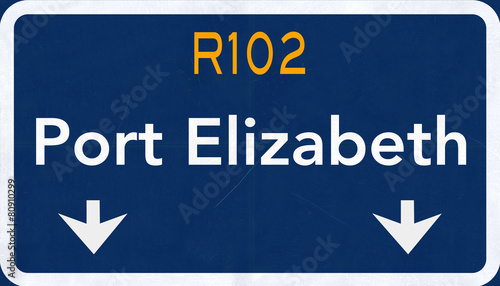 Port Elizabeth South Afrca Highway Road Sign