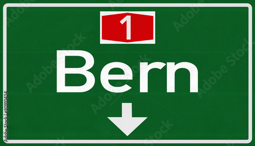 Bern Switzerland Highway Road Sign