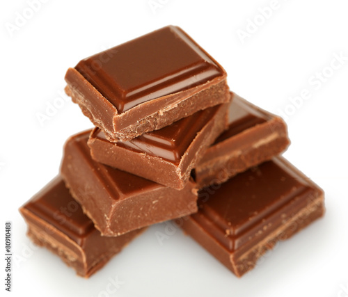 Sweet chocolate isolated on white