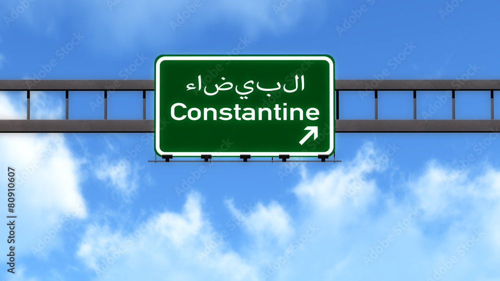 Constantine Algeria Africa Highway Road Sign