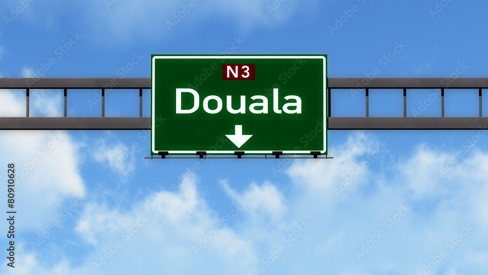 Douala Cameroon Africa Highway Road Sign