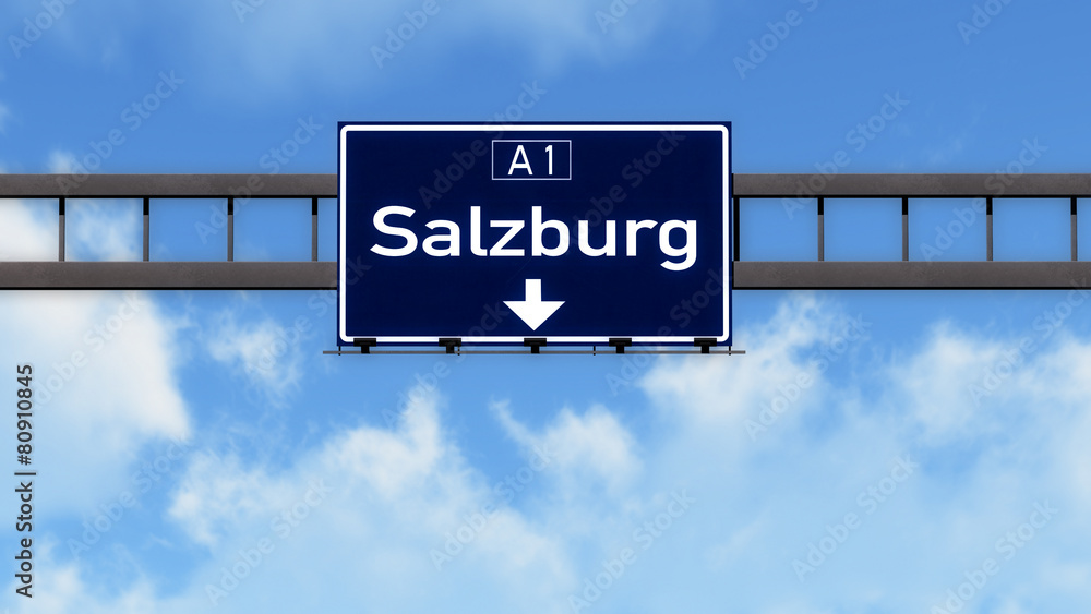 Fototapeta premium Salzburg Austria Highway Road Sign