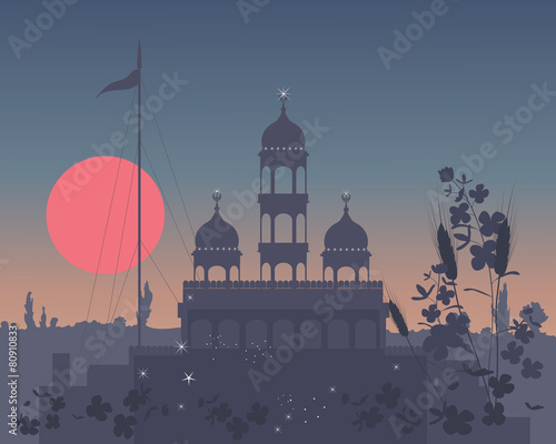 gurdwara at night