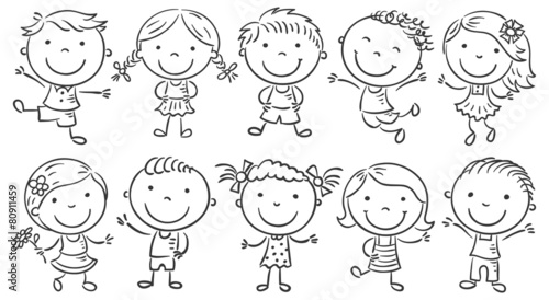 Ten Happy Cartoon Kids