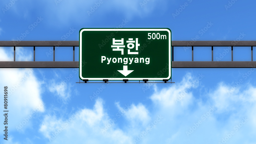 Pyongyang North Korea Highway Road Sign