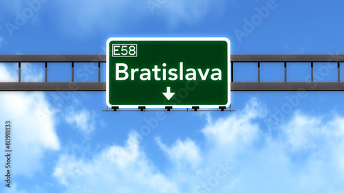 Bratislava Slovakia Highway Road Sign