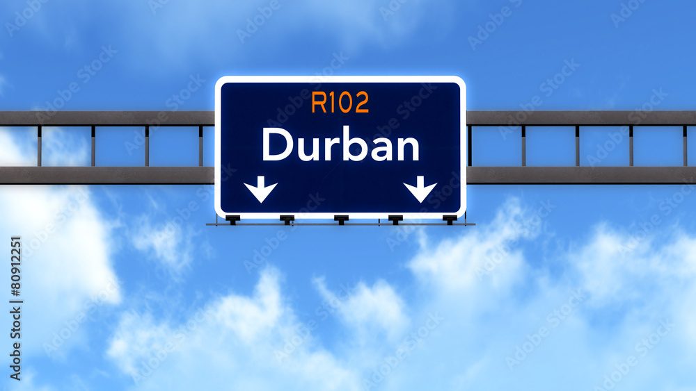 Durban South Africa Highway Road Sign