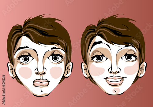 Illustration of different facial expressions of a man with a