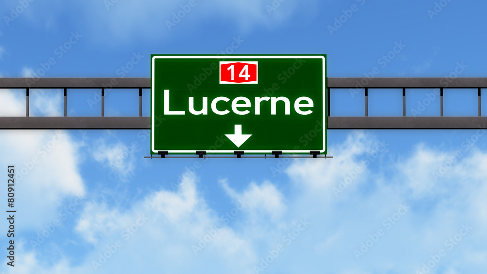 Lucerne Switzerland Highway Road Sign