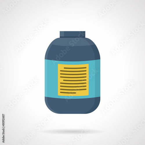 Creatine jar flat color vector icon