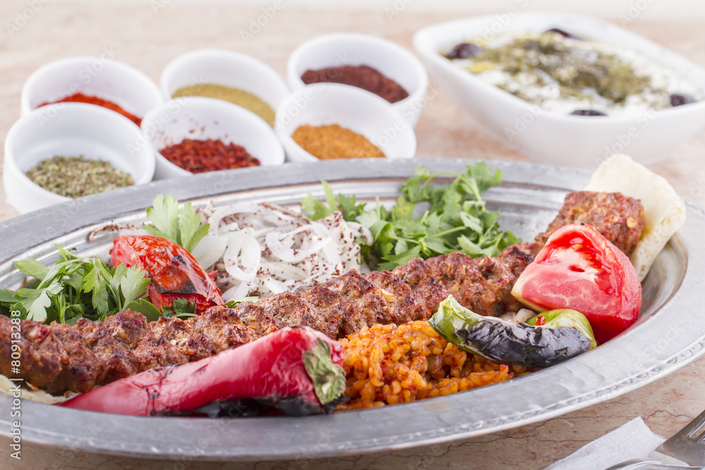 Turkish Kebab Adana, Urfa, Beyti, Abbaganus, Sogurme Turkish Kebab Adana, Urfa, Beyti, Abbaganus, Sogurme
