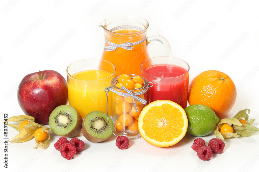 fruits on white fruits on white