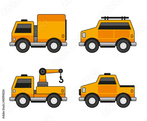 Orange Car Icons Set. Vector © Sergei Sizkov