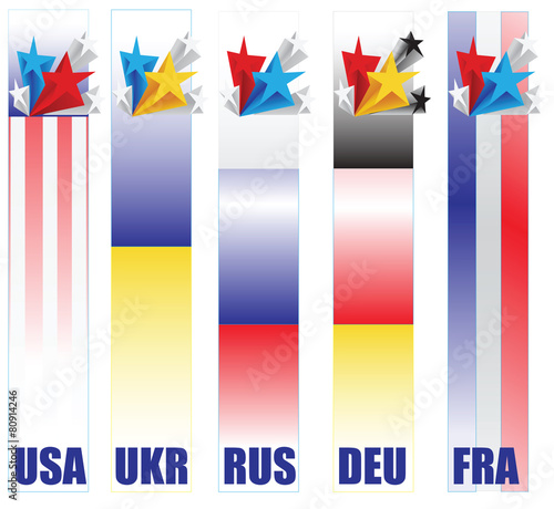 Banners countries taking part in resolving the conflict in Ukrai