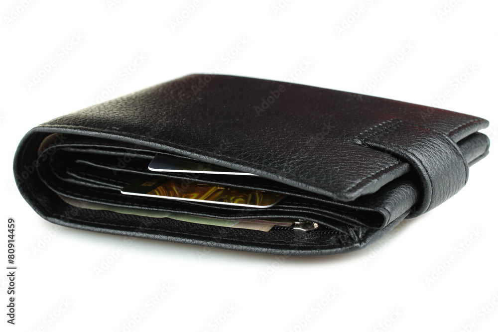 leather wallet black leather on a white background leather wallet black leather on a white background