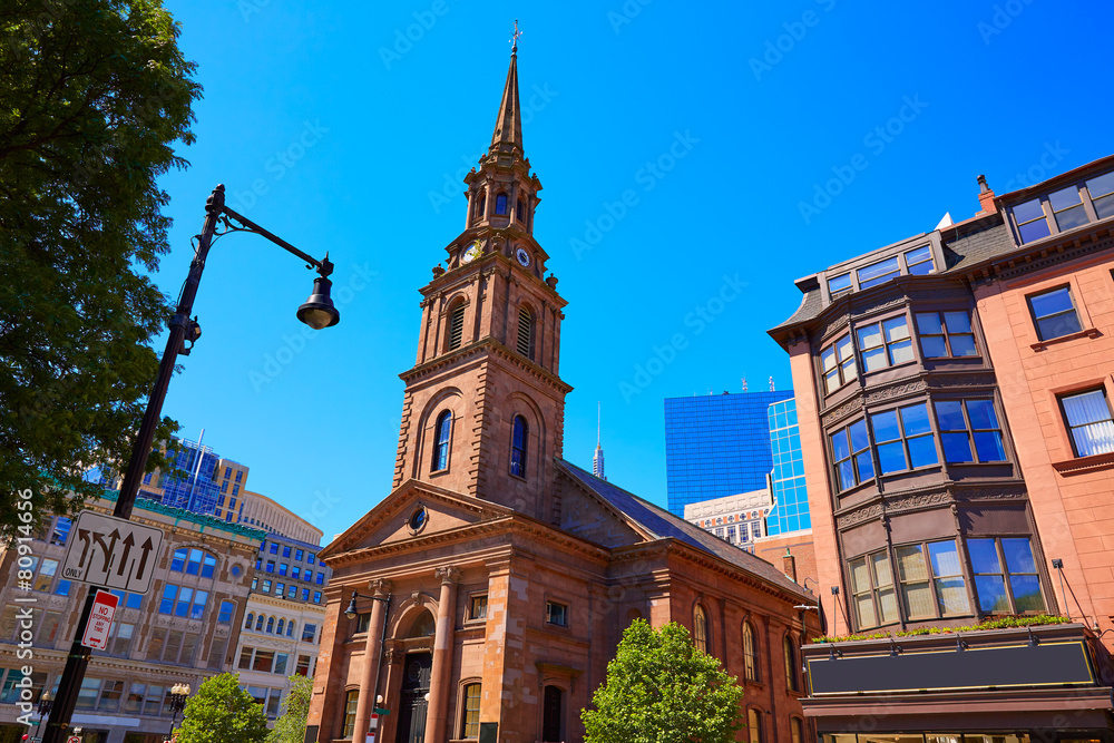Fototapeta premium Boston Arlington Street Church in Massachusetts
