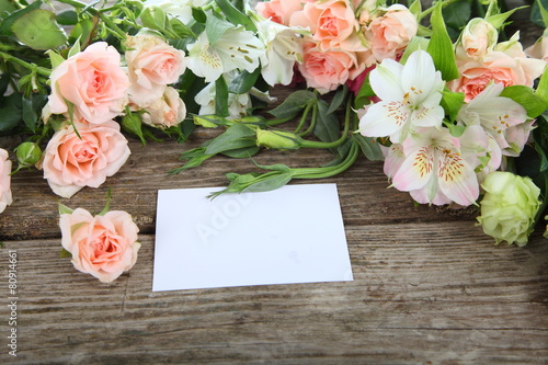 Beautiful flowers and greeting card