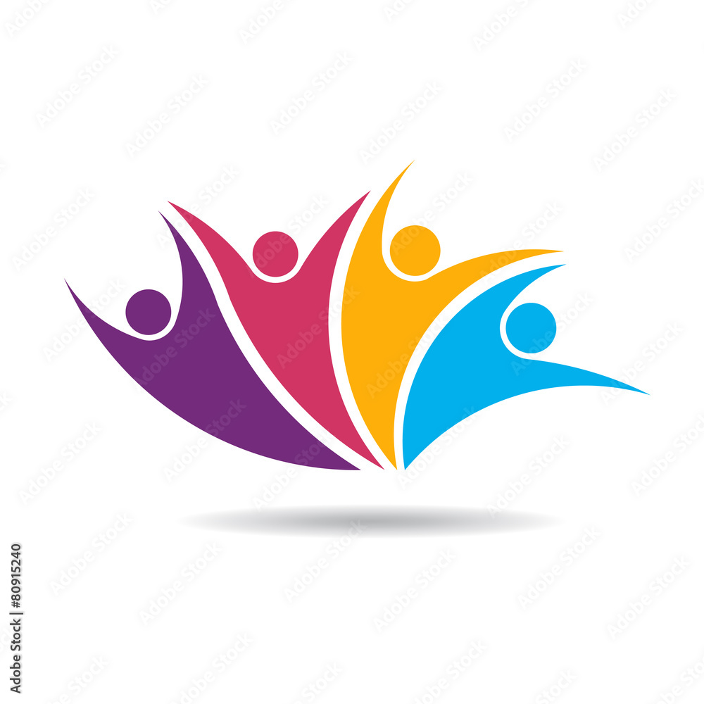 Team of Four People image. Concept of Group of People Team of Four People image. Concept of Group of People