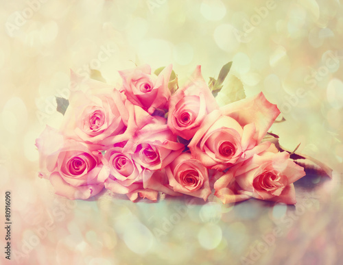 Vintage pink roses