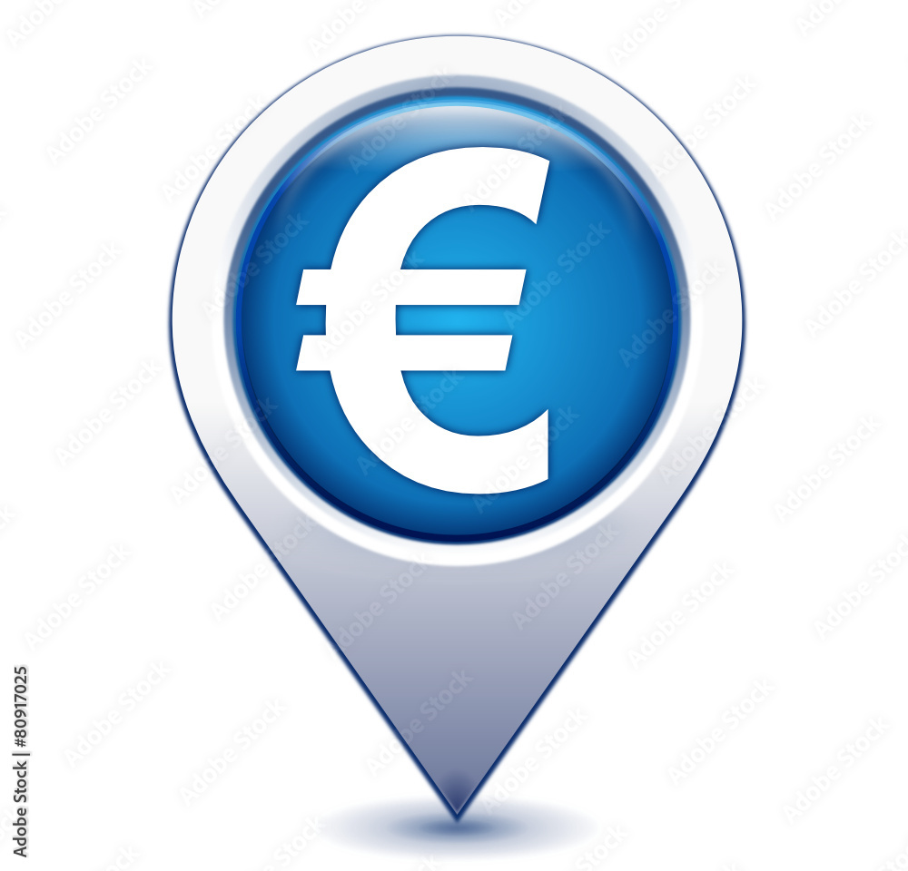 euro sur marqueur géolocalisation bleu euro sur marqueur géolocalisation bleu