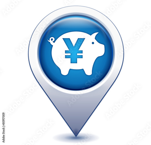 épargne yen sur marqueur géolocalisation bleu