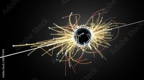 Particle Collision and Blackhole in LHC (Large Hadron Collider) photo