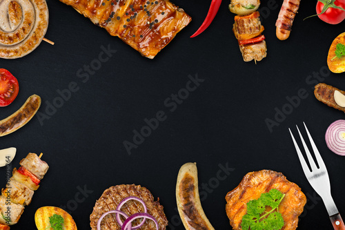 grilled meat background