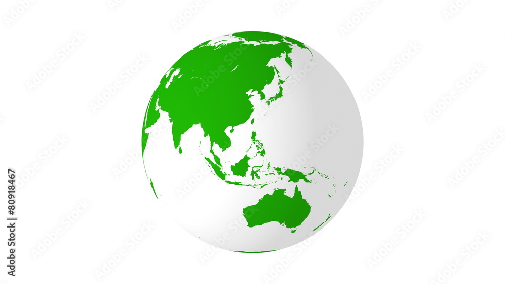 Rotating green earth 4K animation with white background Rotating green earth 4K animation with white background
