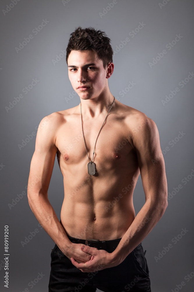 Fototapeta premium Portrait of young bodybuilder man