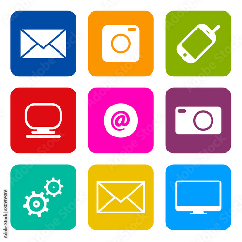 Vector Technology Internet Communication Icons Set