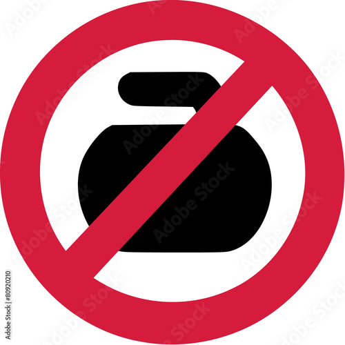 No Curling Ban Sign