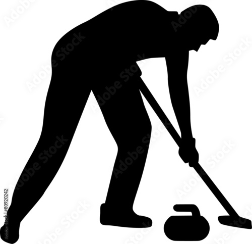 Curling Sweeper Silhouette