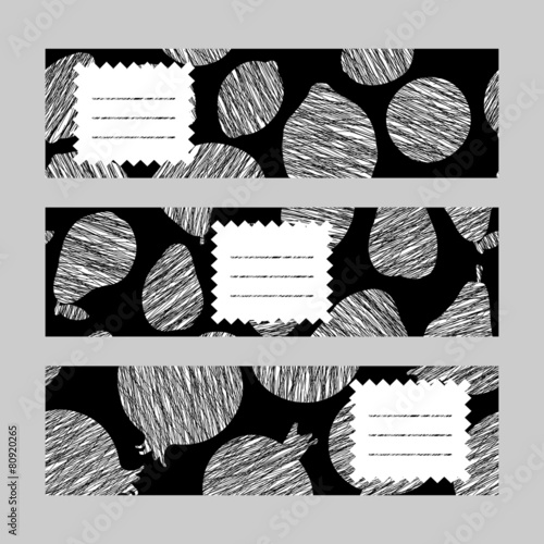 Set of Healthy lifestyle Banners. Horizontal cards series.