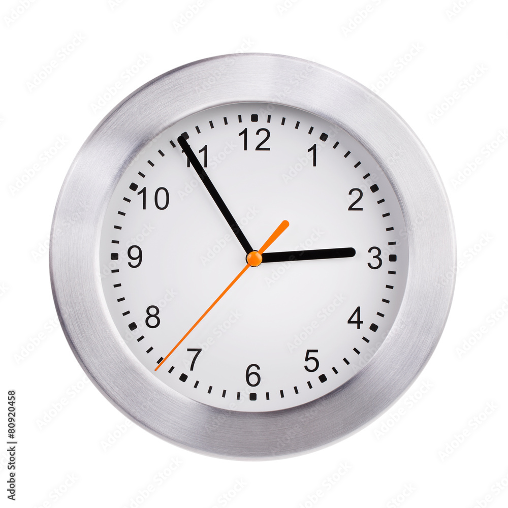 Large clock shows five minutes to three Large clock shows five minutes to three