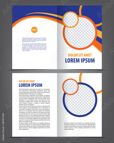 Vector empty bifold brochure template design
