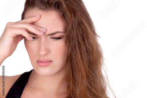Young woman have headache problem
