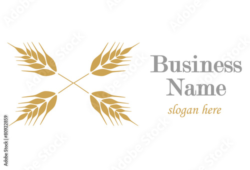 Logo with ear of wheat.