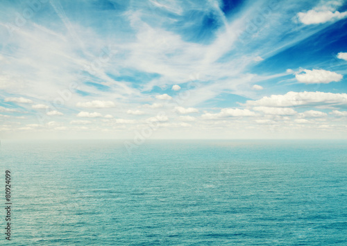 seascape with deap blue ocean waters