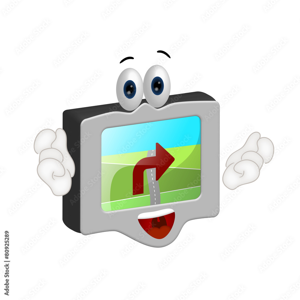 Funny navigation system route car cartoon comic Funny navigation system route car cartoon comic