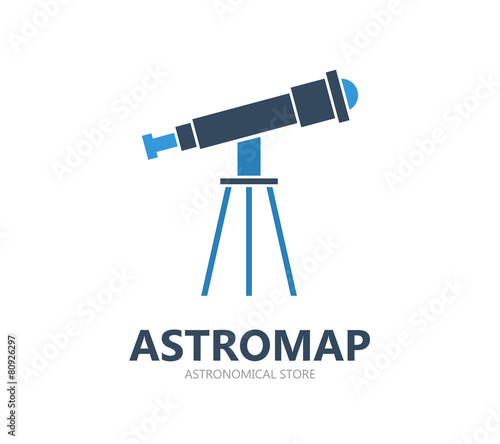 Telescope vector logo or symbol icon