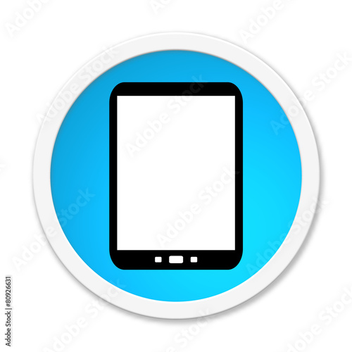 Button rund blau: Smartphone Symbol photo