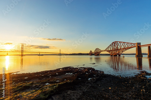 The two bridges over the Firth of Forth in South Queensferry © elxeneize