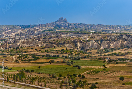 Panoramic view of idyllic mountain landscape in the Cappadocia. © vovik_mar