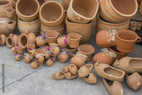 Different clay pots photo