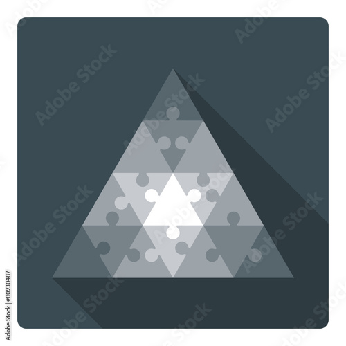Triangle puzzle. 16 color parts.