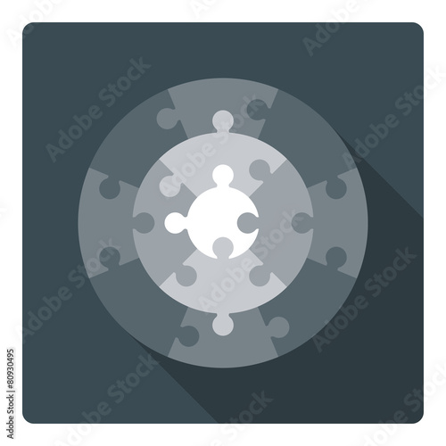 Round puzzle. 13 color parts.