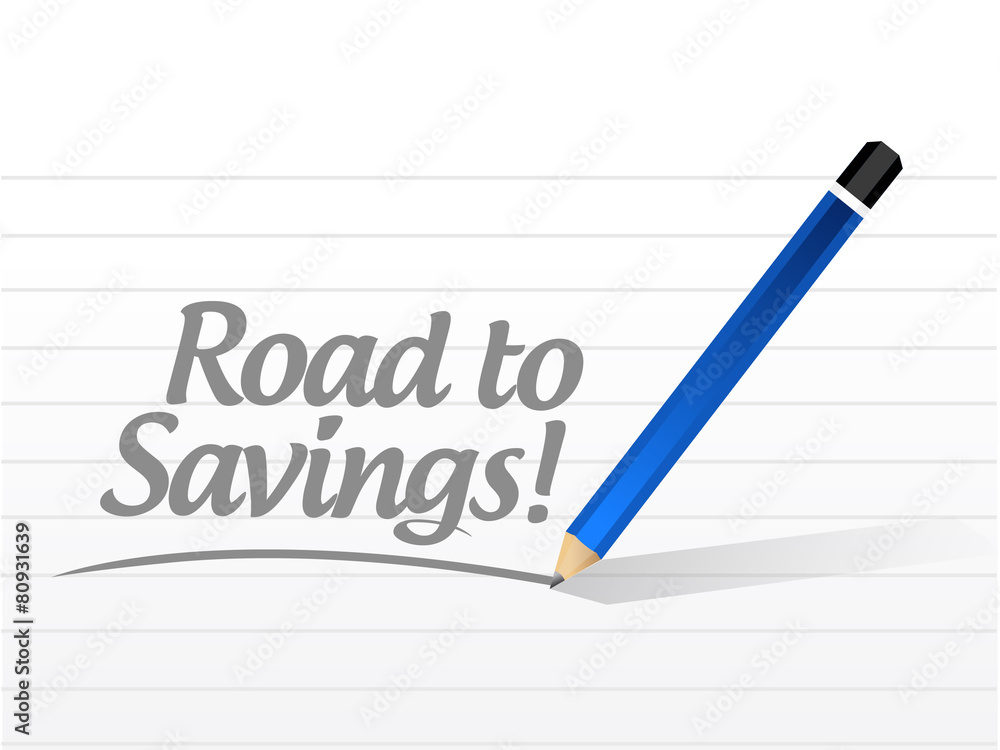 road to savings message sign illustration design road to savings message sign illustration design